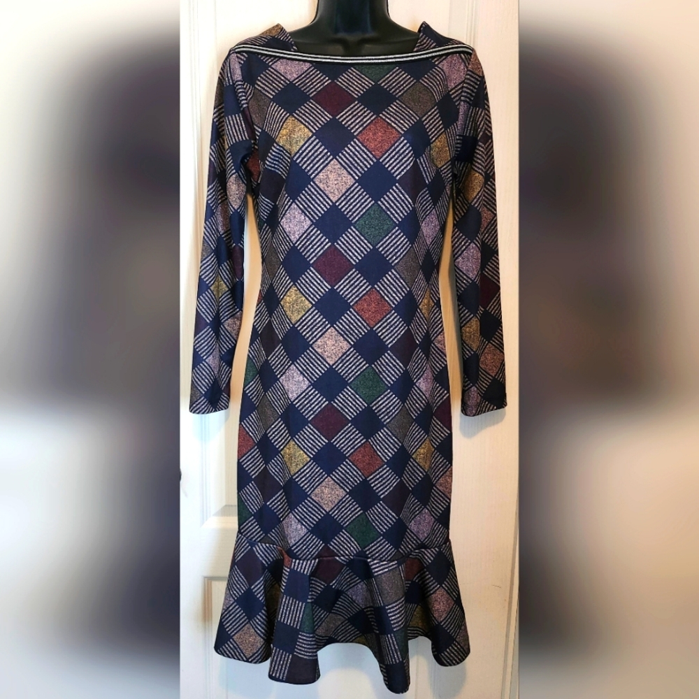 Venus multi-colored long sleeves dress Size Small  EUC